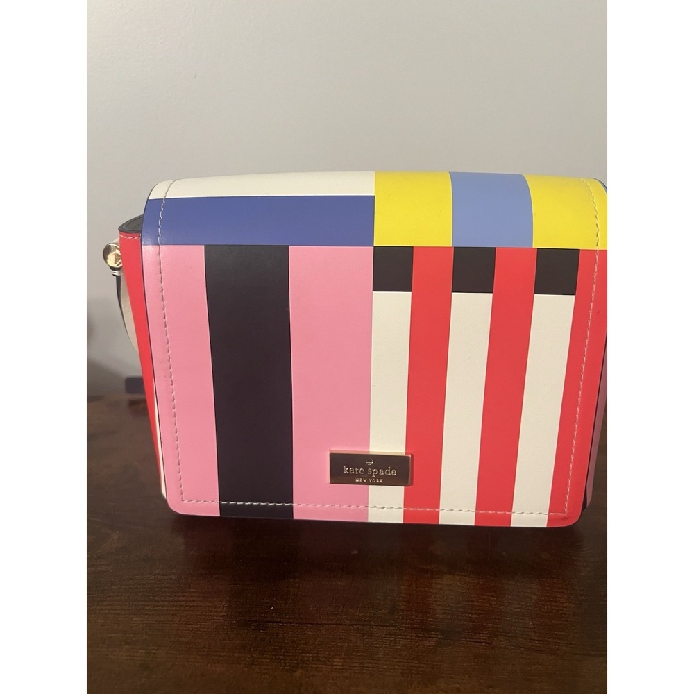 Kate Spade Ava Arbour Hill Flagstripe Crossbody Multicolor Leather Bag